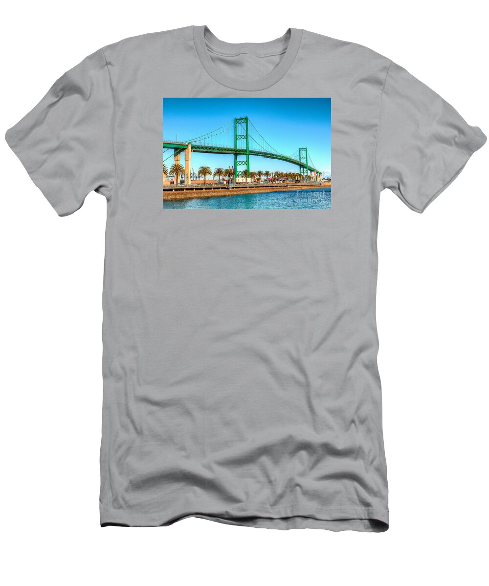 Bridge T-Shirt featuring the photograph Vincent Thomas Bridge by Jim Carrell