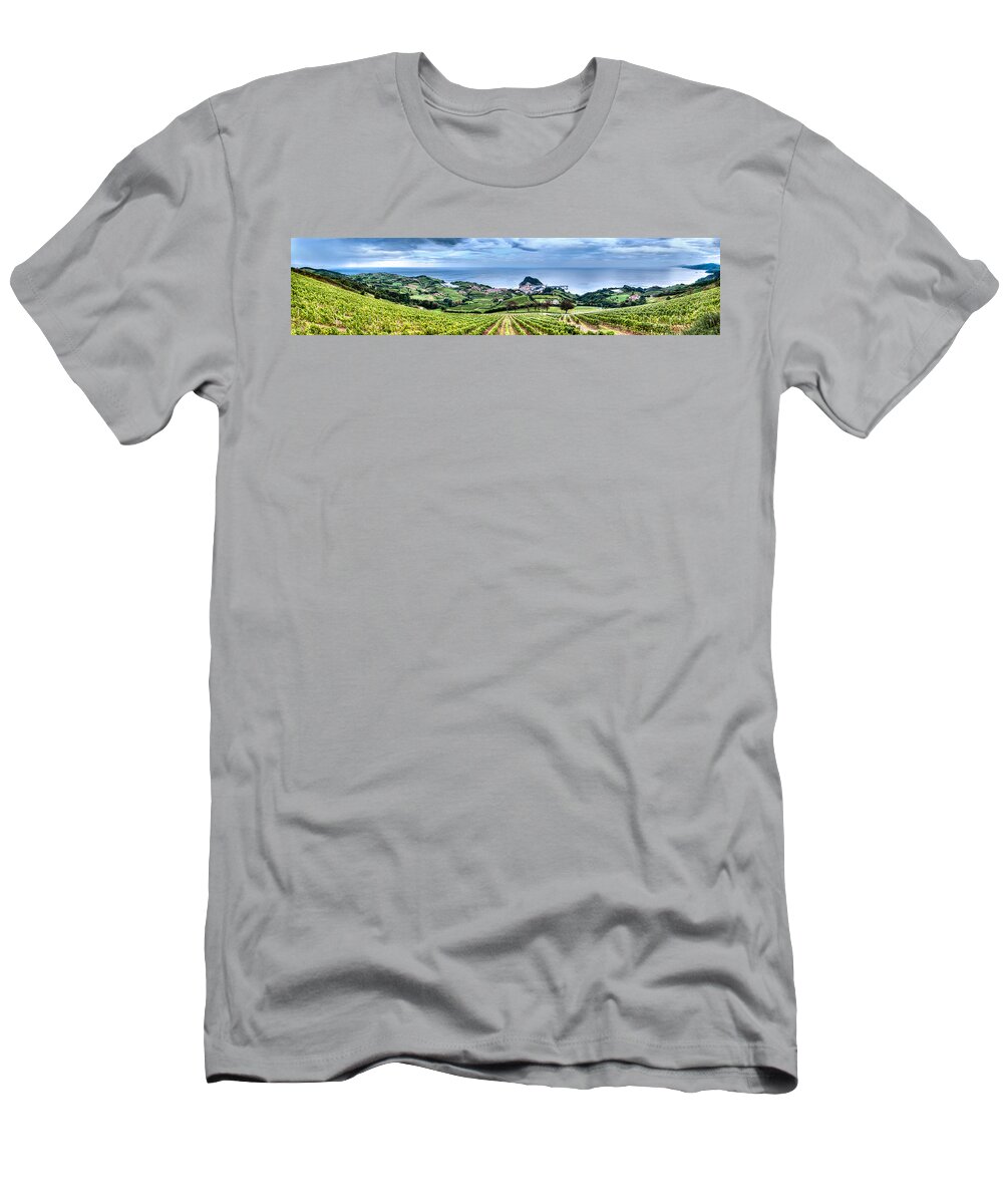 Getaria Vineyards T-Shirt featuring the photograph Vineyards by the Sea by Weston Westmoreland