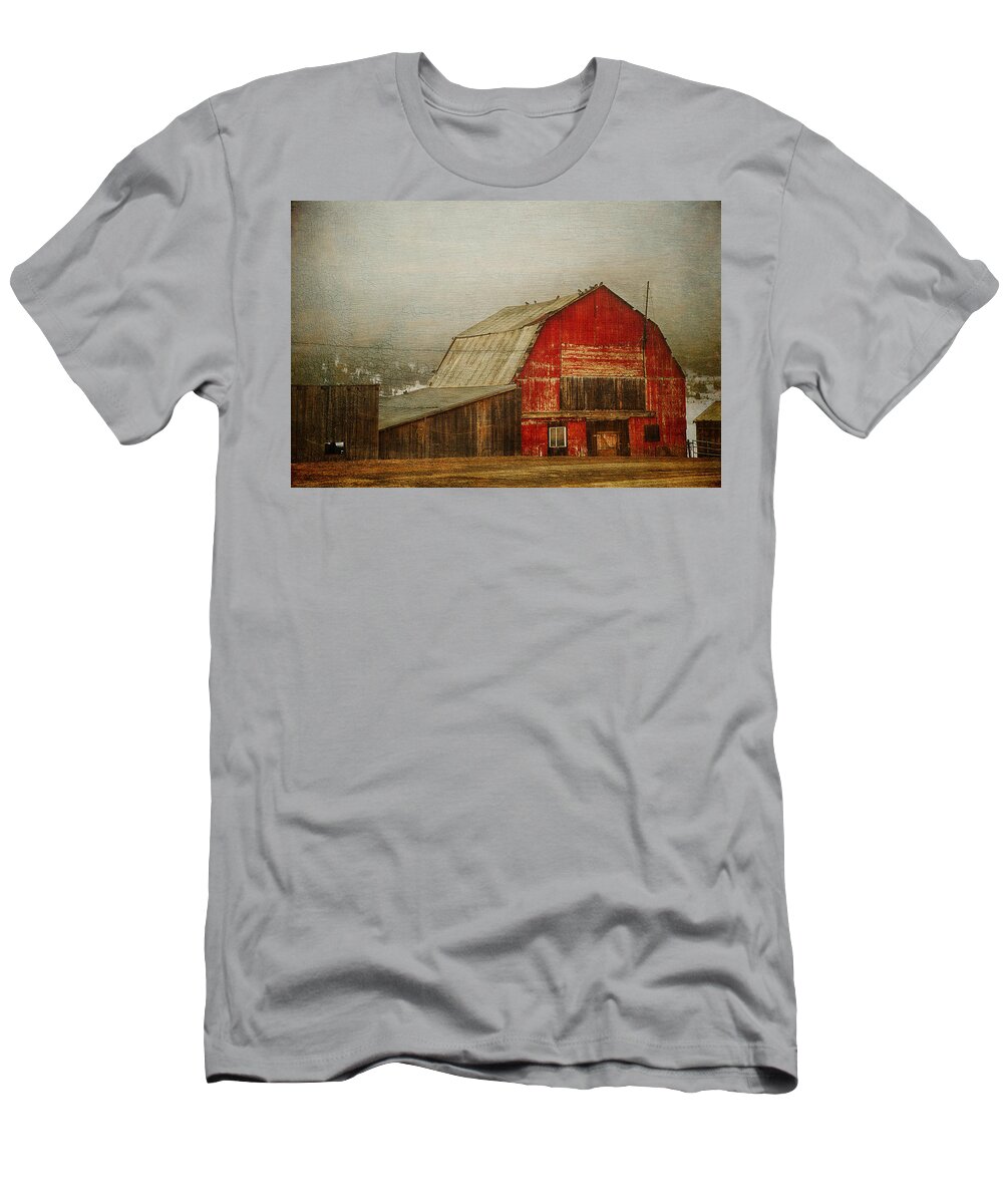 Barn T-Shirt featuring the photograph Vintage Red Barn by Theresa Tahara