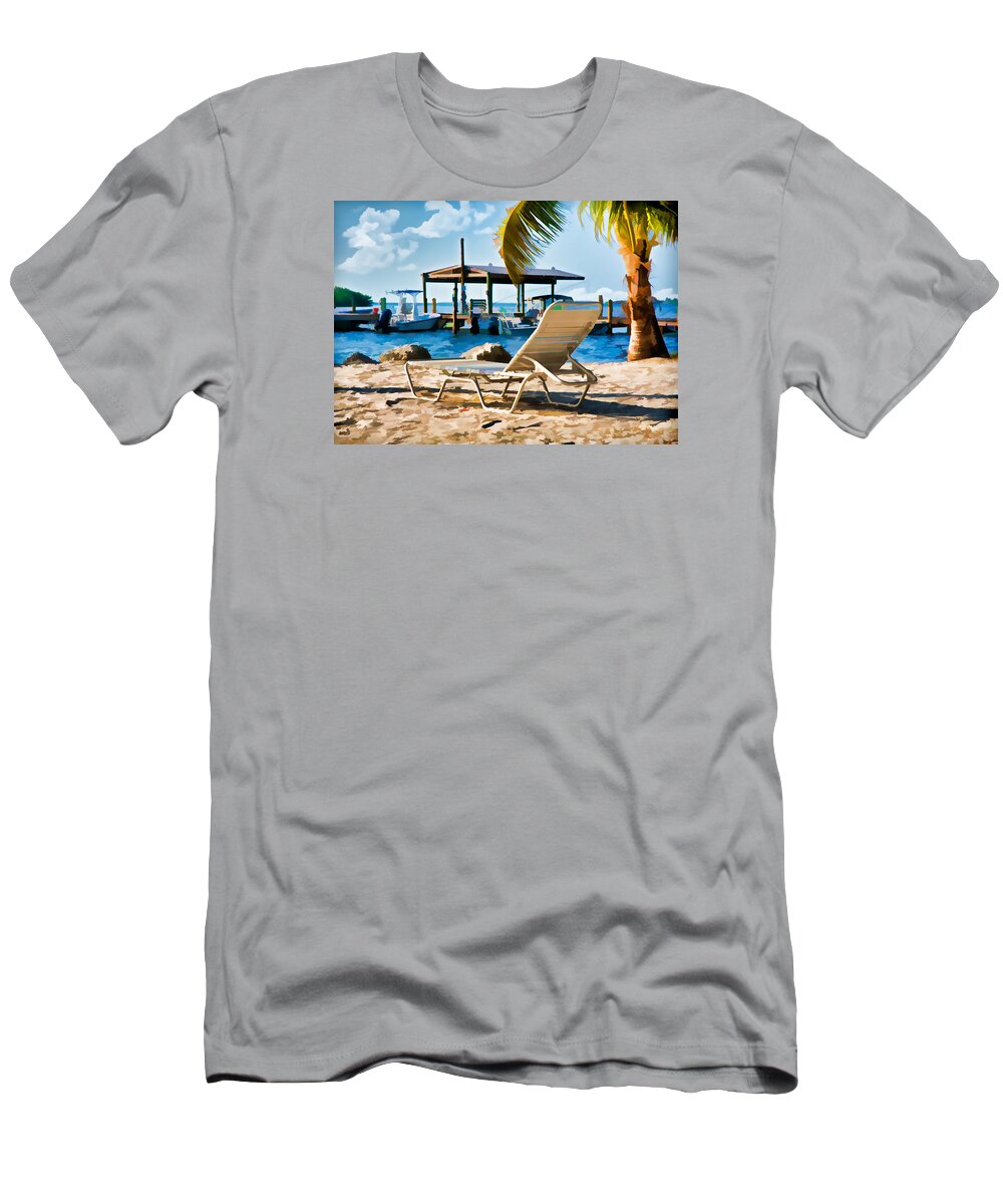 Coconut Palm Tree T-Shirt featuring the photograph Waiting For You on the Beach in Tavanier Key by Ginger Wakem