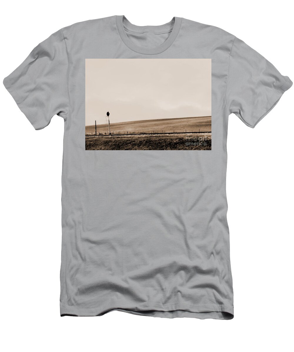 Digital Sepia Photo T-Shirt featuring the digital art Waiting to Change SE by Tim Richards