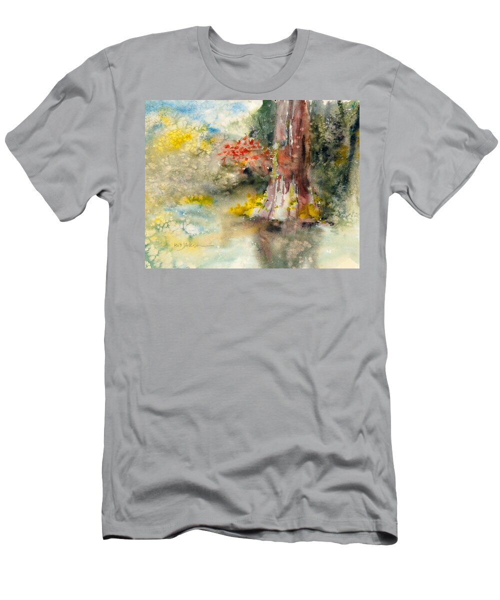 Cypress Tree T-Shirt featuring the painting Wall Doxey 6 by Bill Jackson