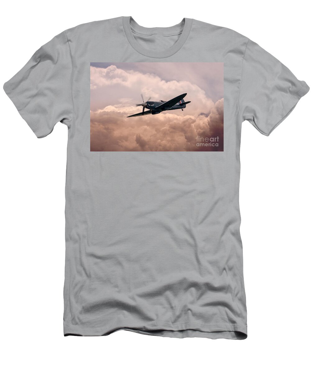 Supermarine T-Shirt featuring the digital art Warbirds - Spitfire by Airpower Art