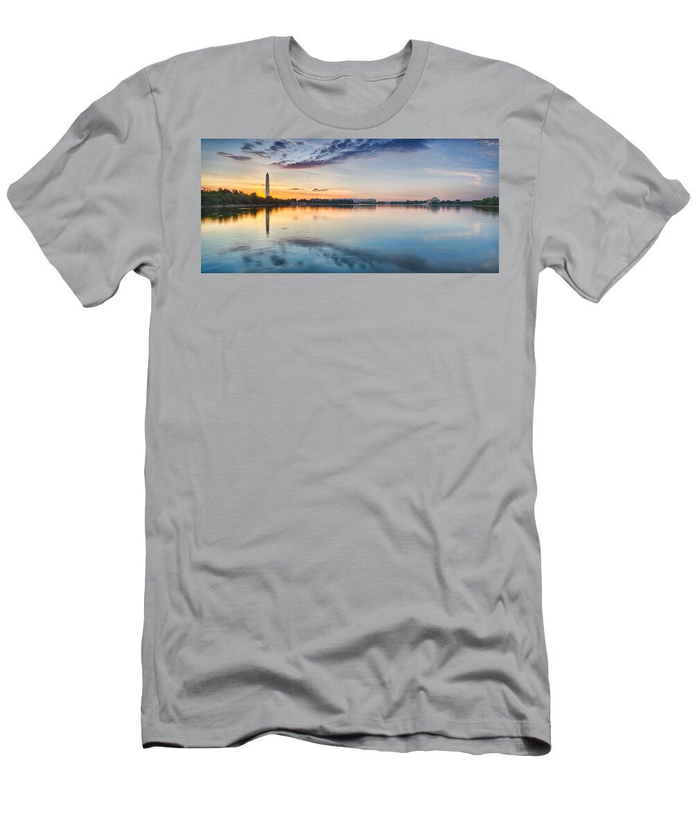 Tidal Basin T-Shirt featuring the photograph Washington DC Panorama by Sebastian Musial