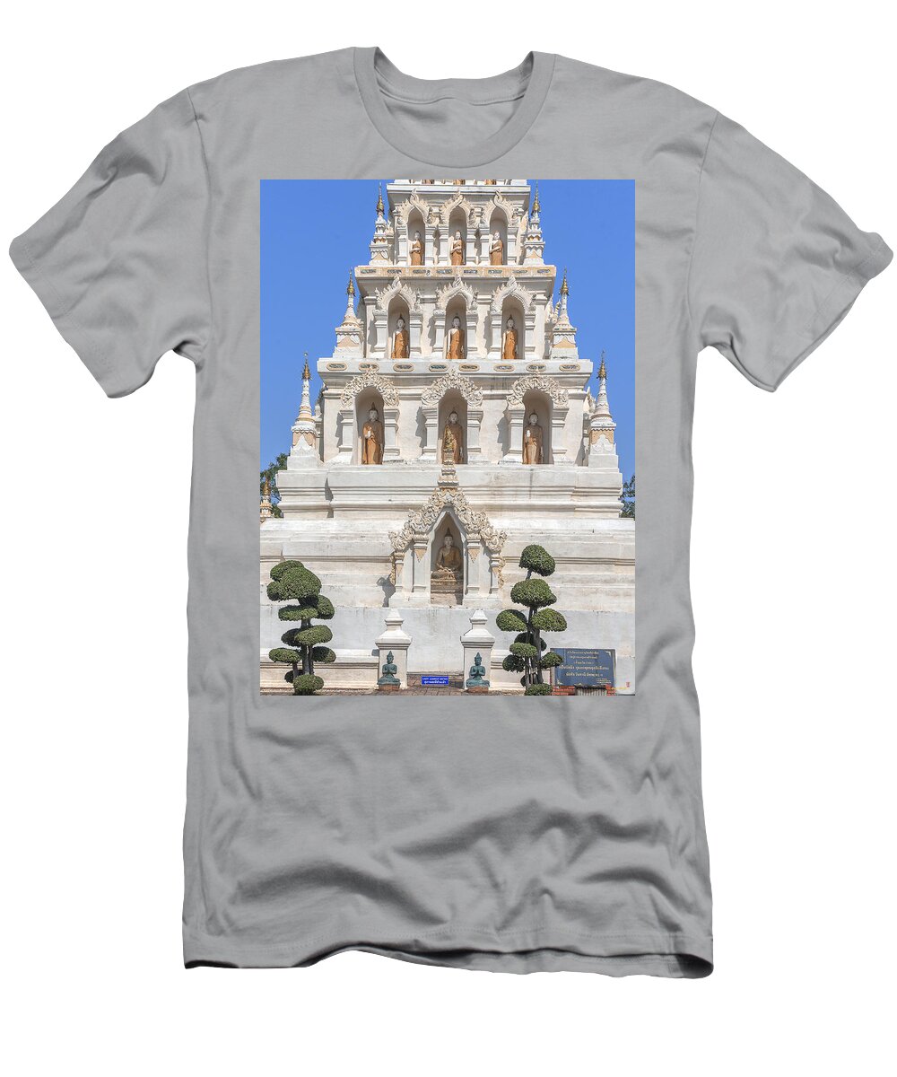 Scenic T-Shirt featuring the photograph Wat Chedi Liem Chedi Liem Buddha Niches DTHCM0822 by Gerry Gantt