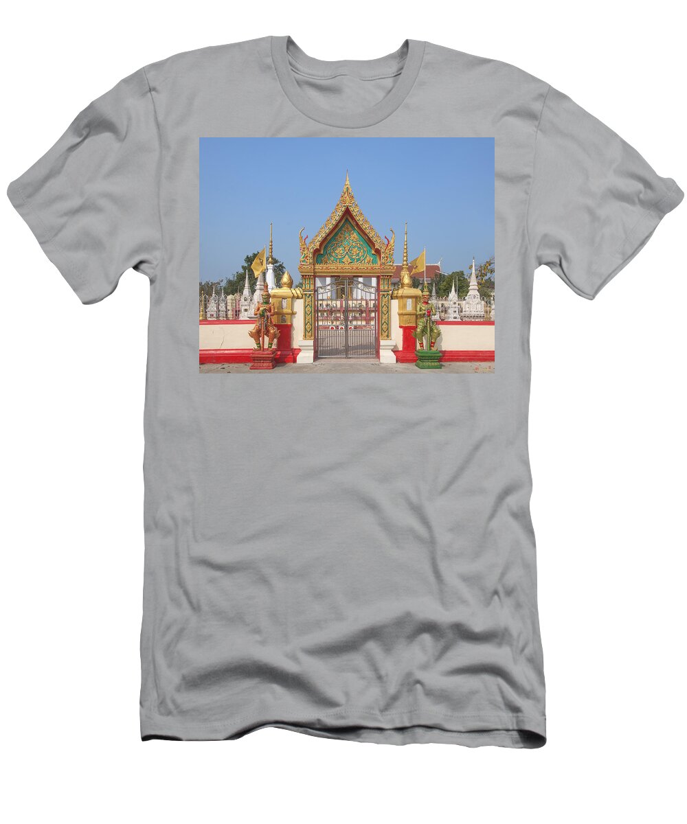 Scenic T-Shirt featuring the photograph Wat Kampaeng Phra Ubosot Gate DTHA0141 by Gerry Gantt