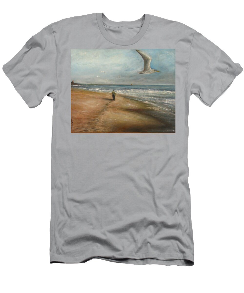 Scenery T-Shirt featuring the painting Watching the Show by Michael Anthony Edwards