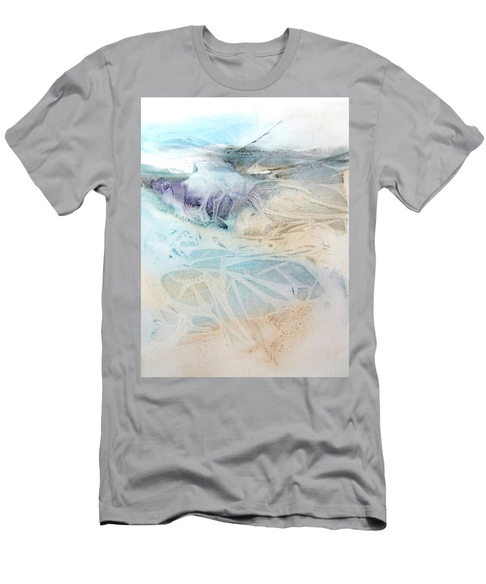 Abstract T-Shirt featuring the painting Water Worlds 1 by Amanda Amend