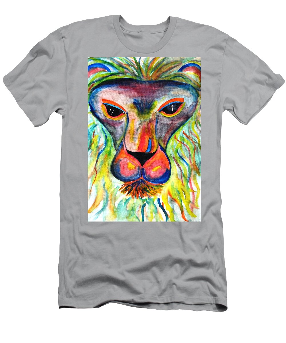 Lion T-Shirt featuring the photograph Watercolor Lion by Angela Murray