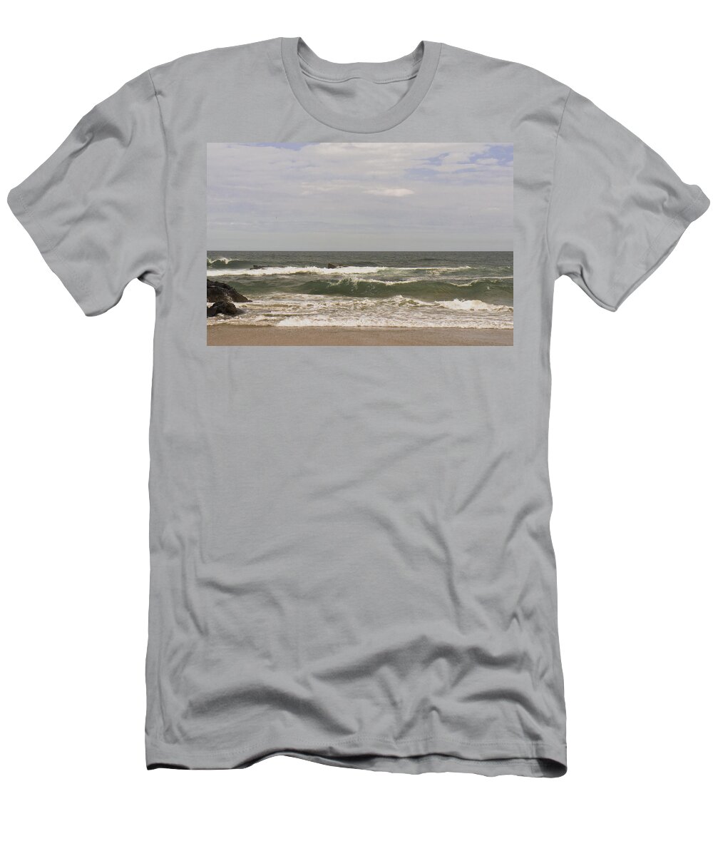Seashore T-Shirt featuring the photograph Waves and Clouds by Elena Perelman