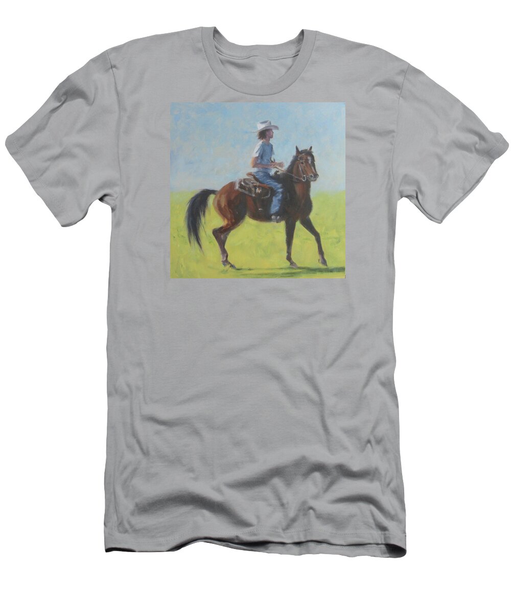 Horse T-Shirt featuring the painting We Save Horses Three by Connie Schaertl