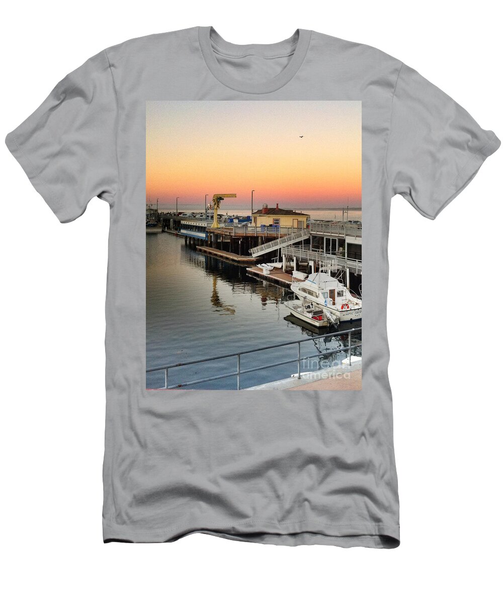 Wharf T-Shirt featuring the photograph Wharf #2 in Monterey at Sunset by Charlene Mitchell