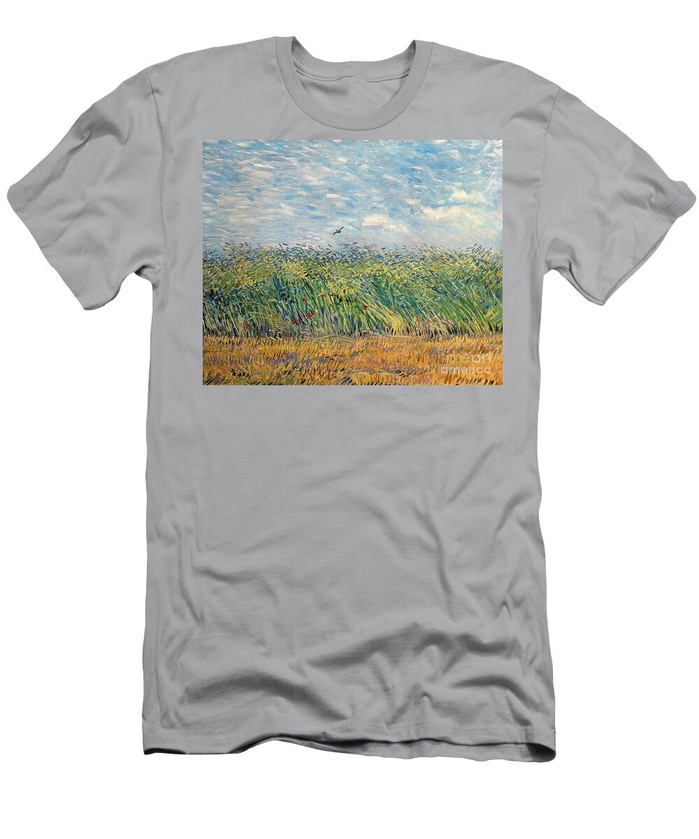 Post-impressionist T-Shirt featuring the painting Wheatfield with Lark by Vincent van Gogh