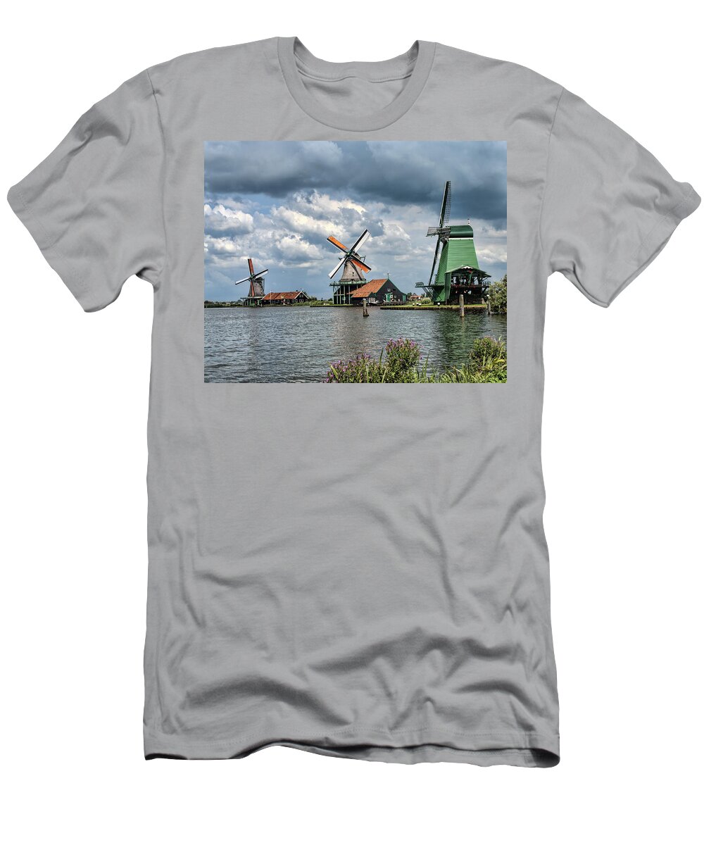Windmill Trio T-Shirt featuring the photograph Windmill Trio by Phyllis Taylor