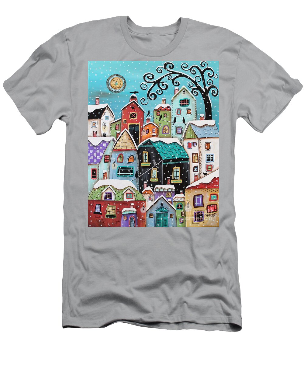 Winter T-Shirt featuring the painting Winter City by Karla Gerard