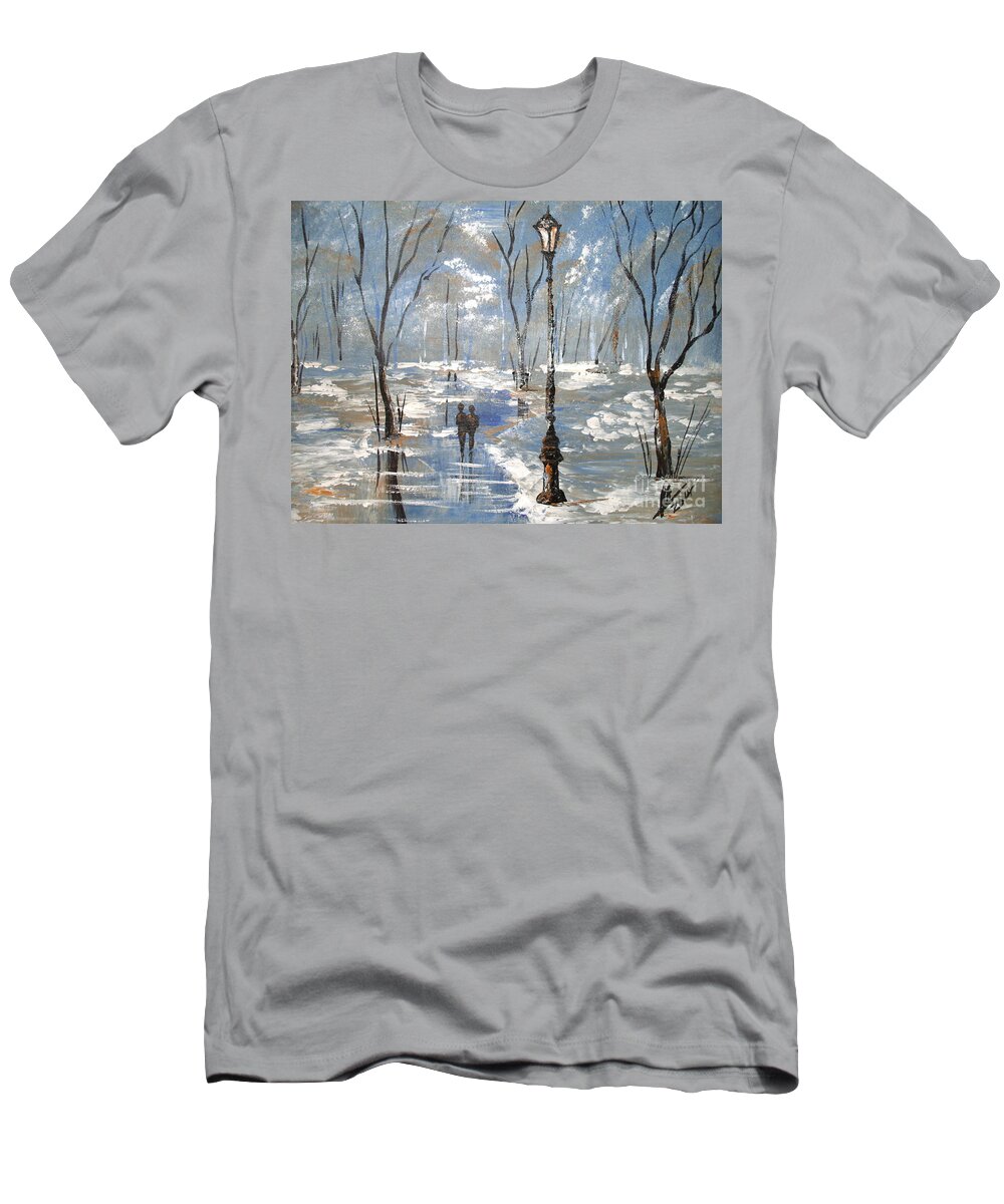 Acrylic Painting Sale T-Shirt featuring the painting Winter Frost by Collin A Clarke