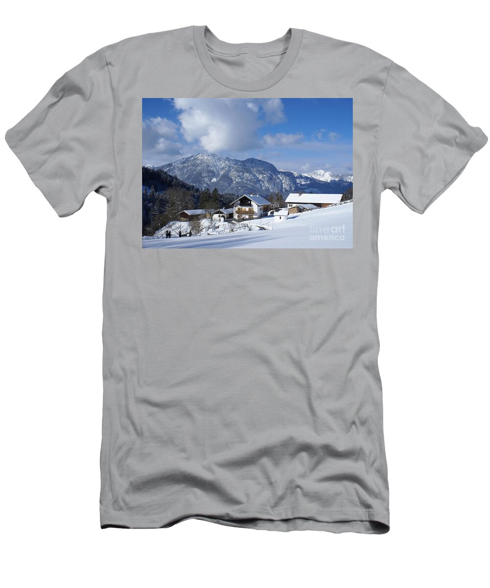 Prott T-Shirt featuring the photograph winter in the Bavarian alps 1 by Rudi Prott
