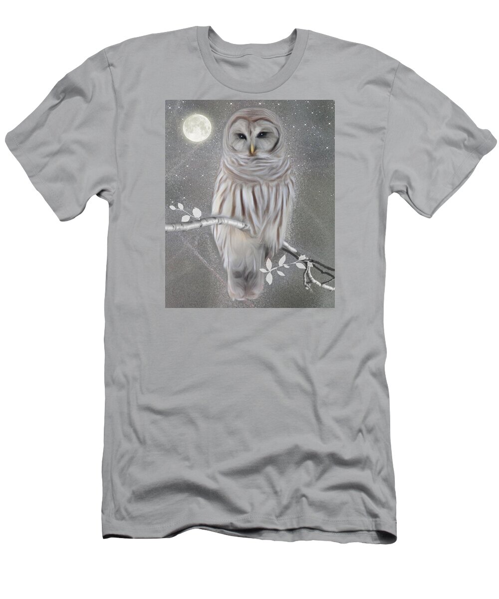 Winter Owl T-Shirt featuring the digital art Winter Owl by Nina Bradica