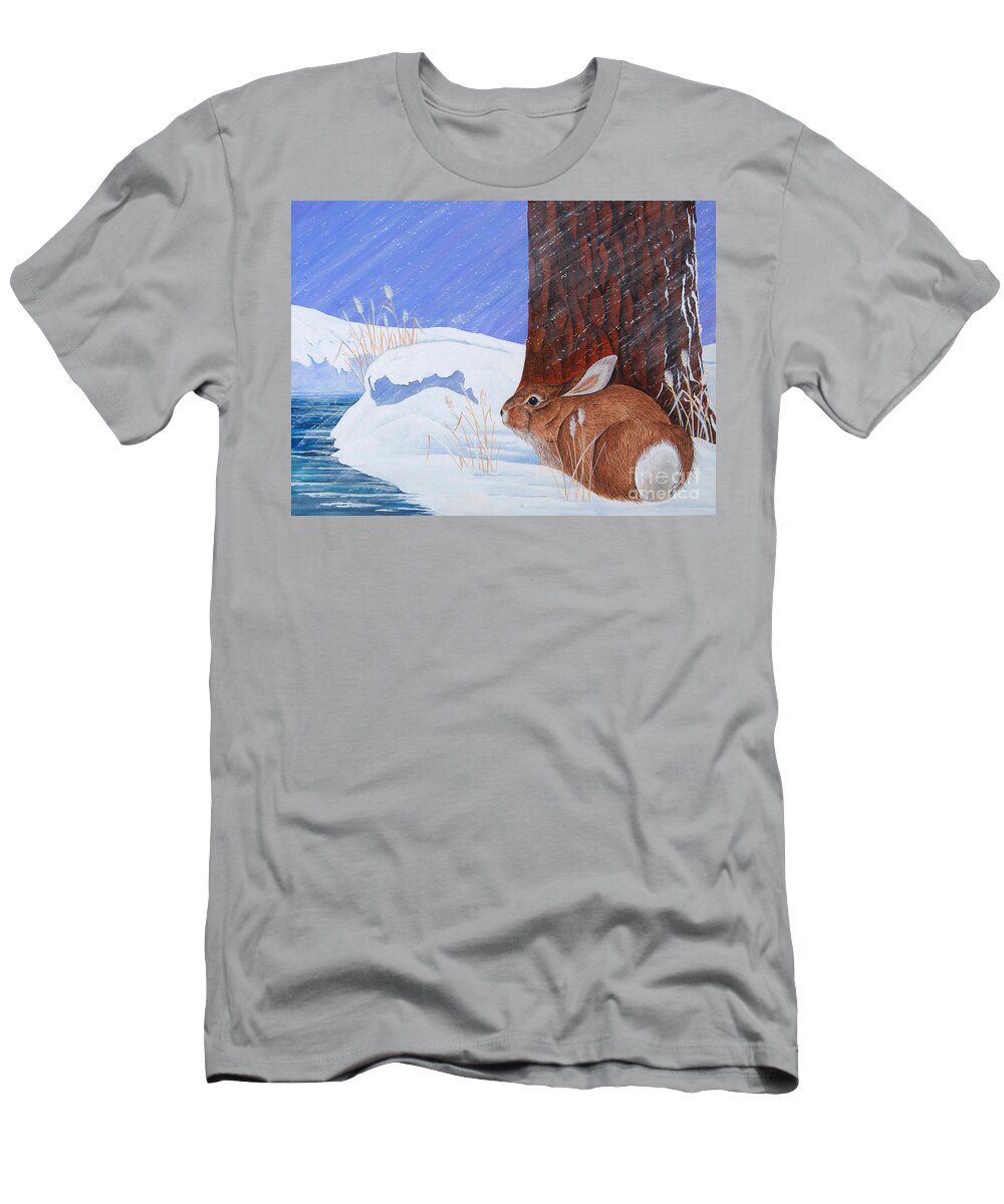 Bunny T-Shirt featuring the painting Winter Storm Approaching by Jennifer Lake