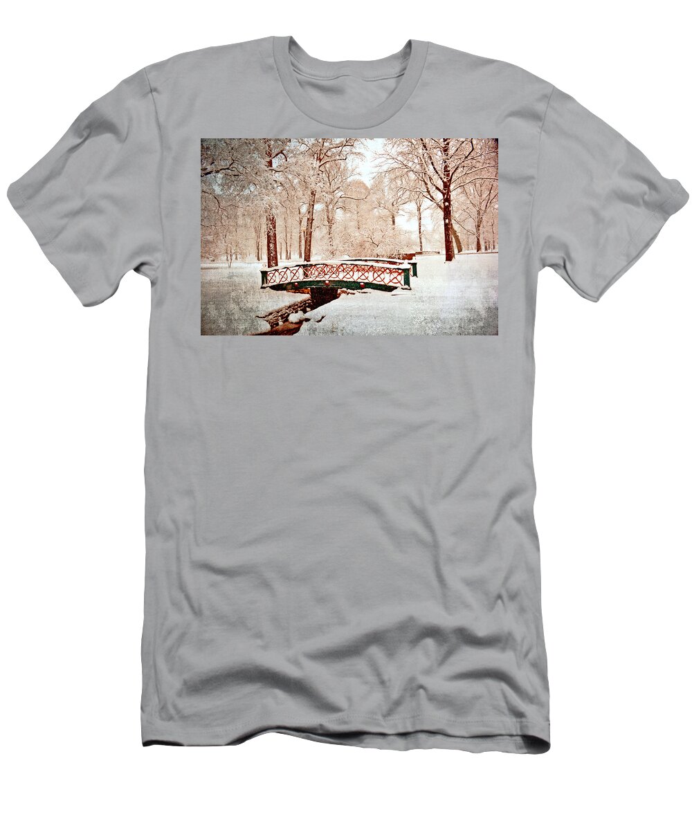 Bridge T-Shirt featuring the photograph Winter's Bridge by Marty Koch