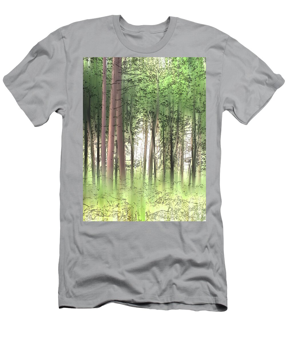 Beautiful T-Shirt featuring the photograph Woodland Trees In Summer by Ikon Ikon Images