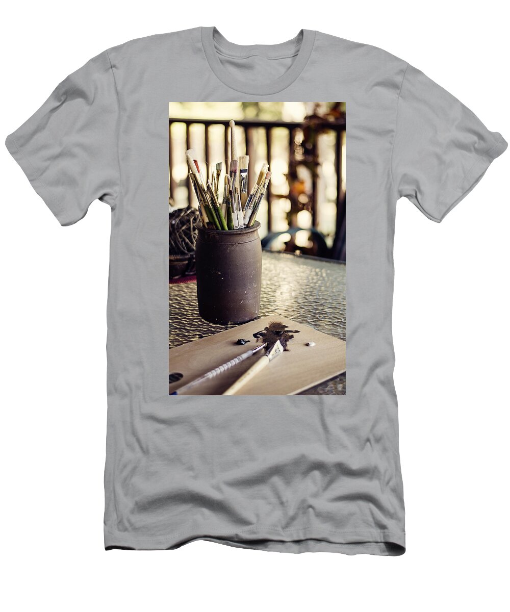 Paintbrush T-Shirt featuring the photograph Work in Progress by Heather Applegate