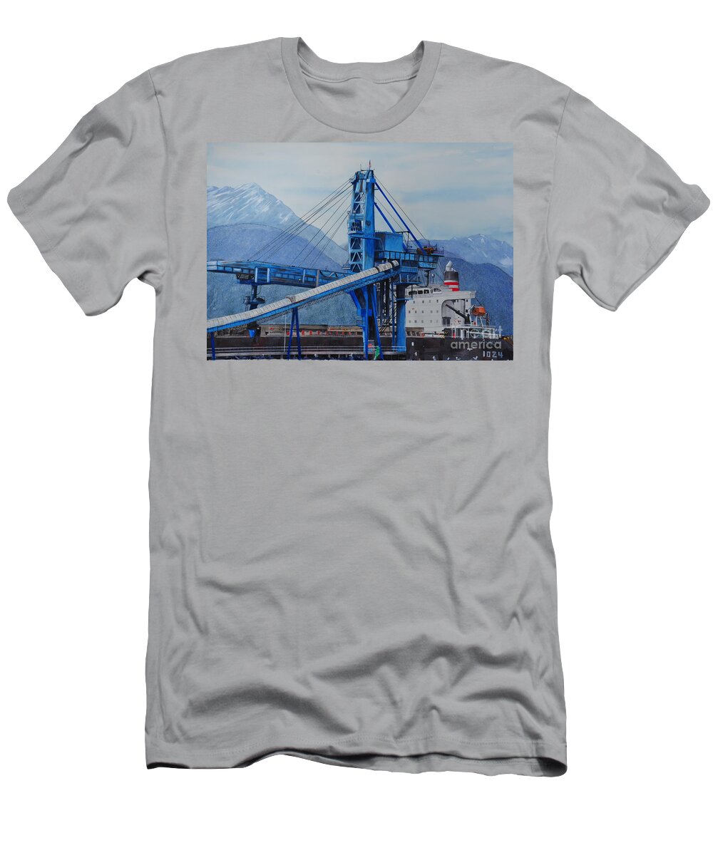 Blue T-Shirt featuring the painting Working America by John W Walker