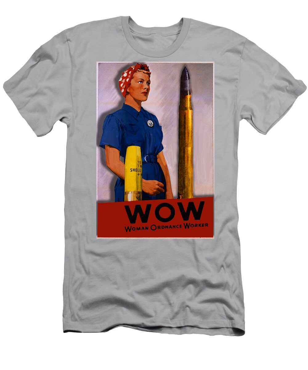Woman T-Shirt featuring the painting Wow Woman Vintage Poster by Tony Rubino
