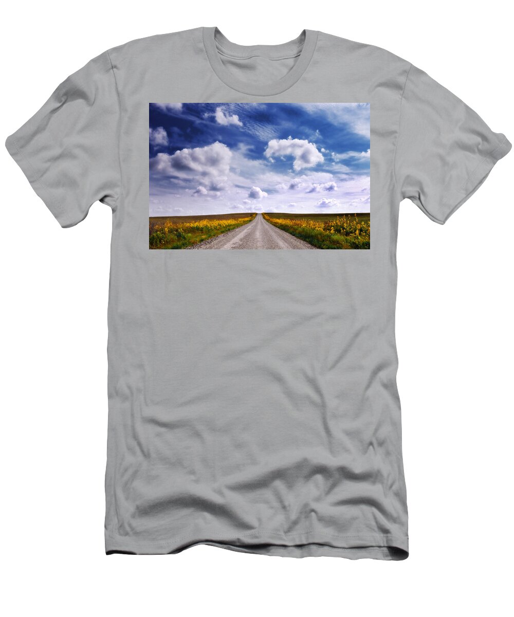 Sunflowers T-Shirt featuring the photograph Yellow Flower Road by Eric Benjamin