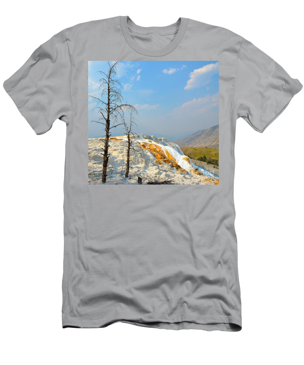Yellowstone National Park T-Shirt featuring the photograph Yellowstone Canary Spring by Debra Thompson