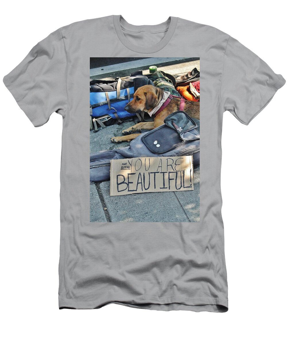 Homeless T-Shirt featuring the photograph You Are Beautiful by William Rockwell