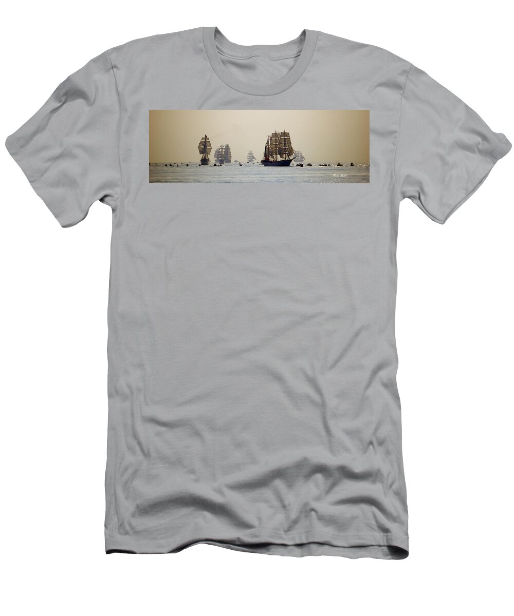 Sail Boat T-Shirt featuring the photograph  Colossal Vessels by Maria Nesbit