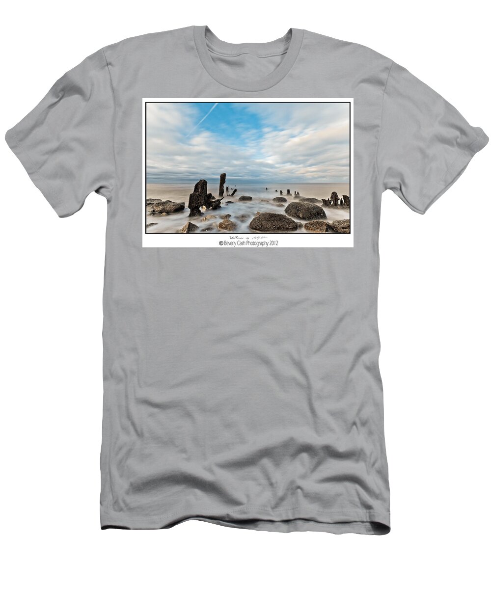 Groynes T-Shirt featuring the photograph What Remains by B Cash