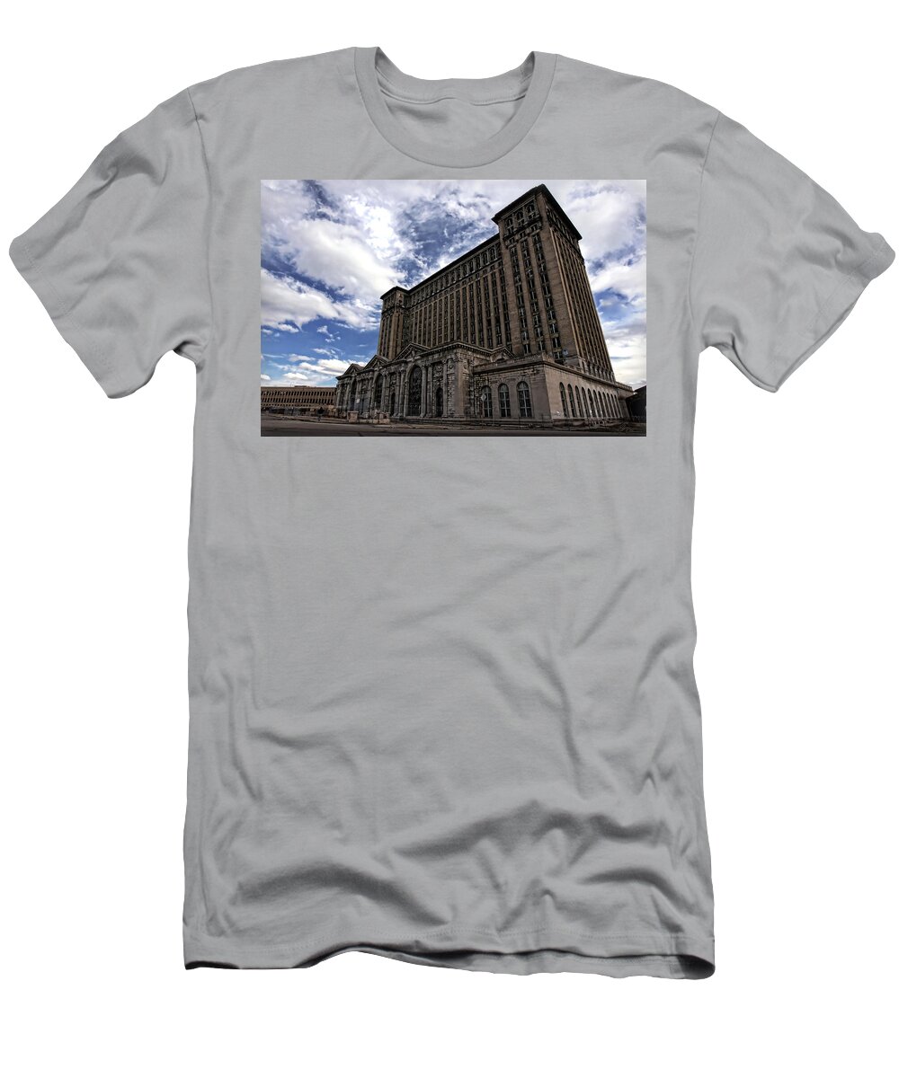 Detroit T-Shirt featuring the photograph Detroit's Abandoned Michigan Central Station #1 by Gordon Dean II