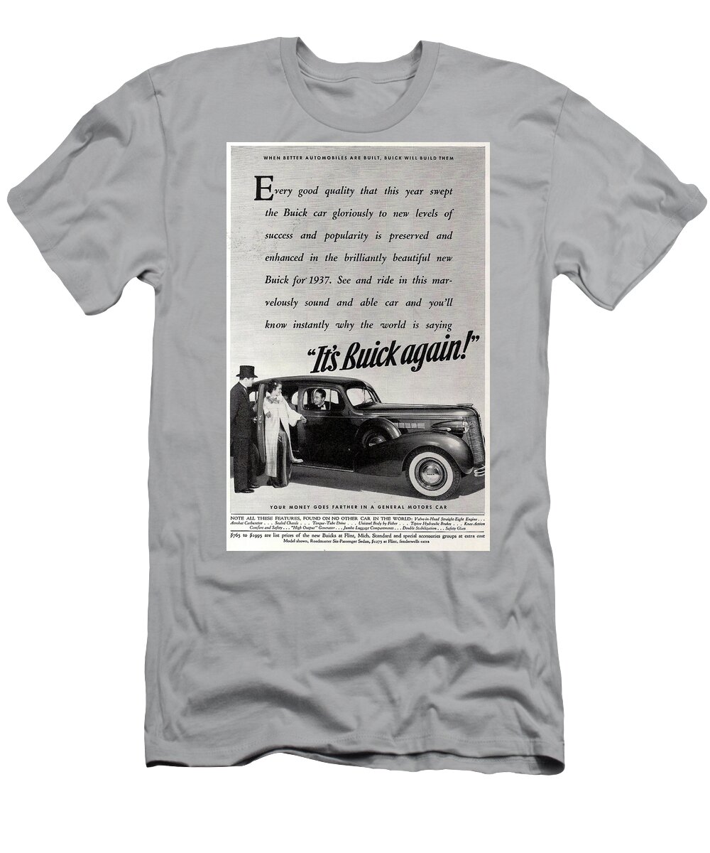 Vintage Buick T-Shirt featuring the digital art 1937 Buick by Georgia Clare