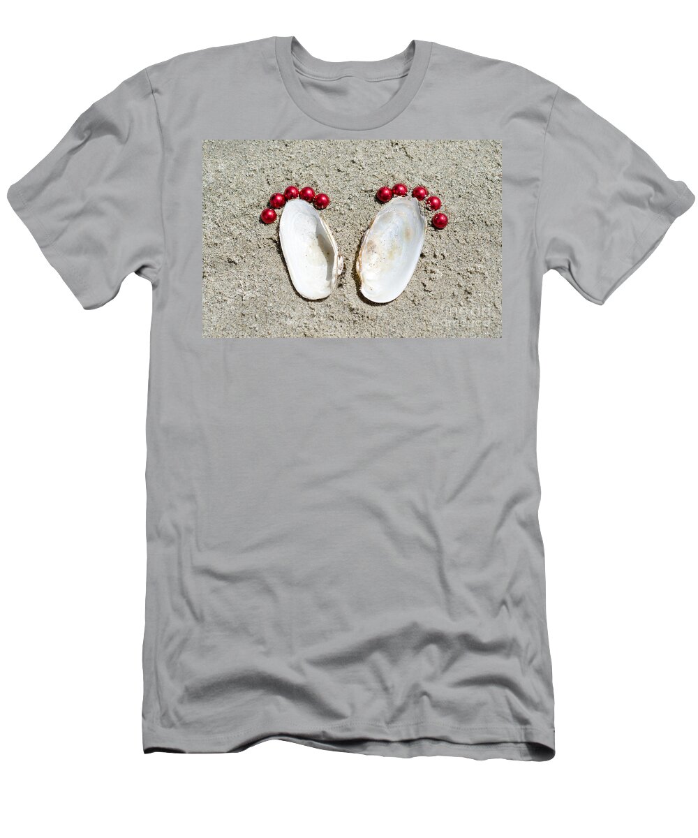 Footprints T-Shirt featuring the photograph Footprints #3 by Mats Silvan