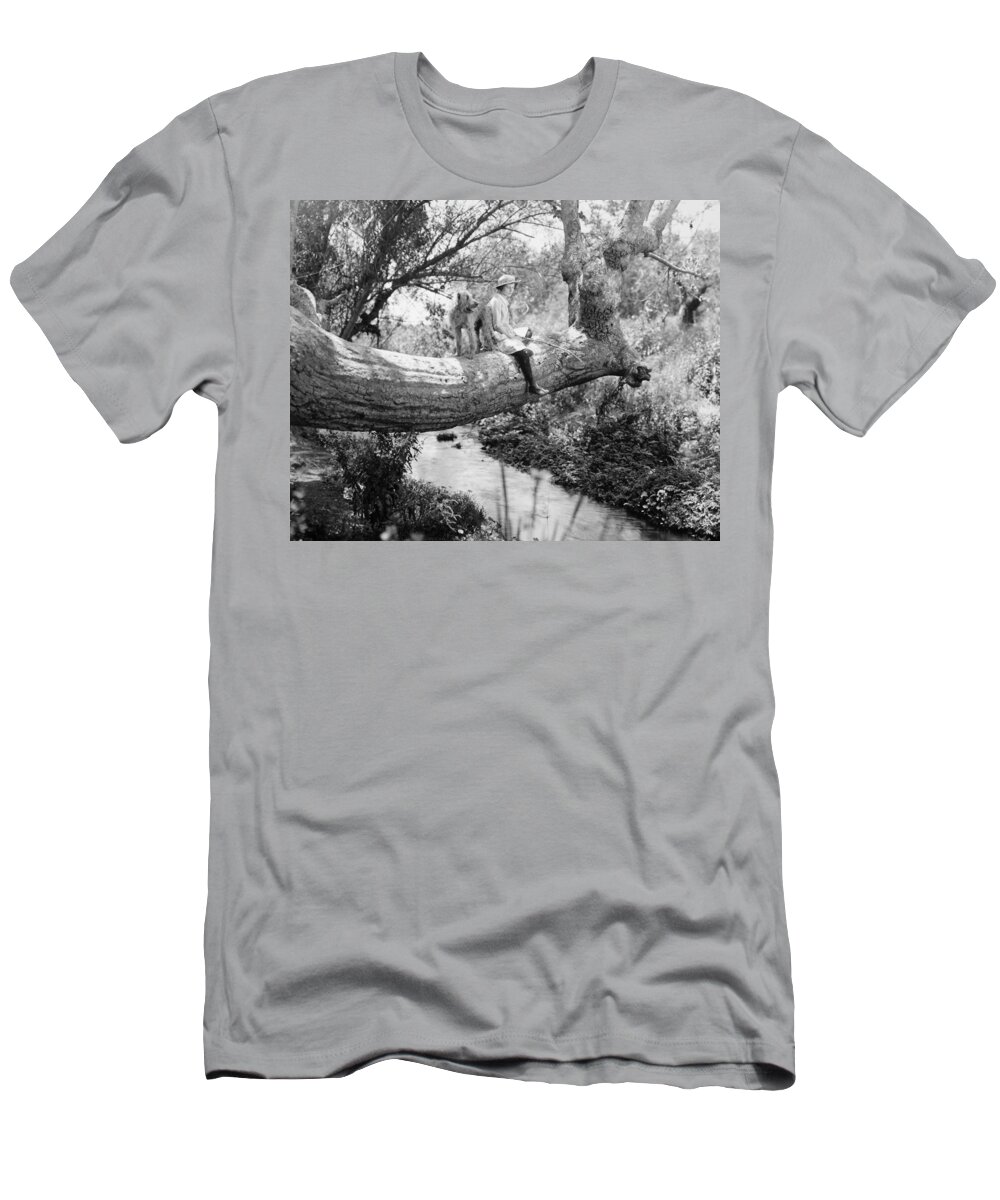-ec33- T-Shirt featuring the photograph Silent Film Still: Animal #4 by Granger