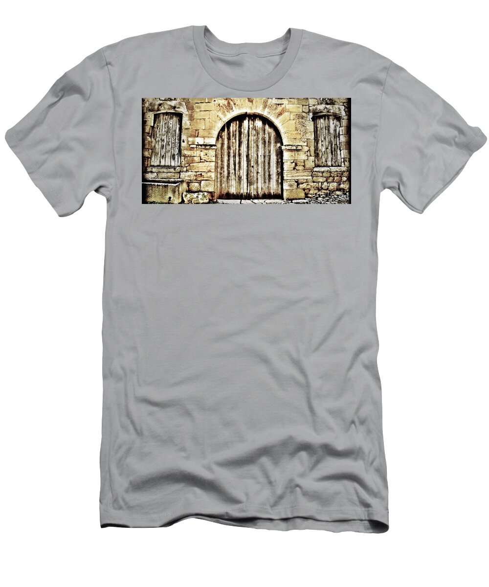 Door T-Shirt featuring the photograph Ancient Facade by Paul Topp