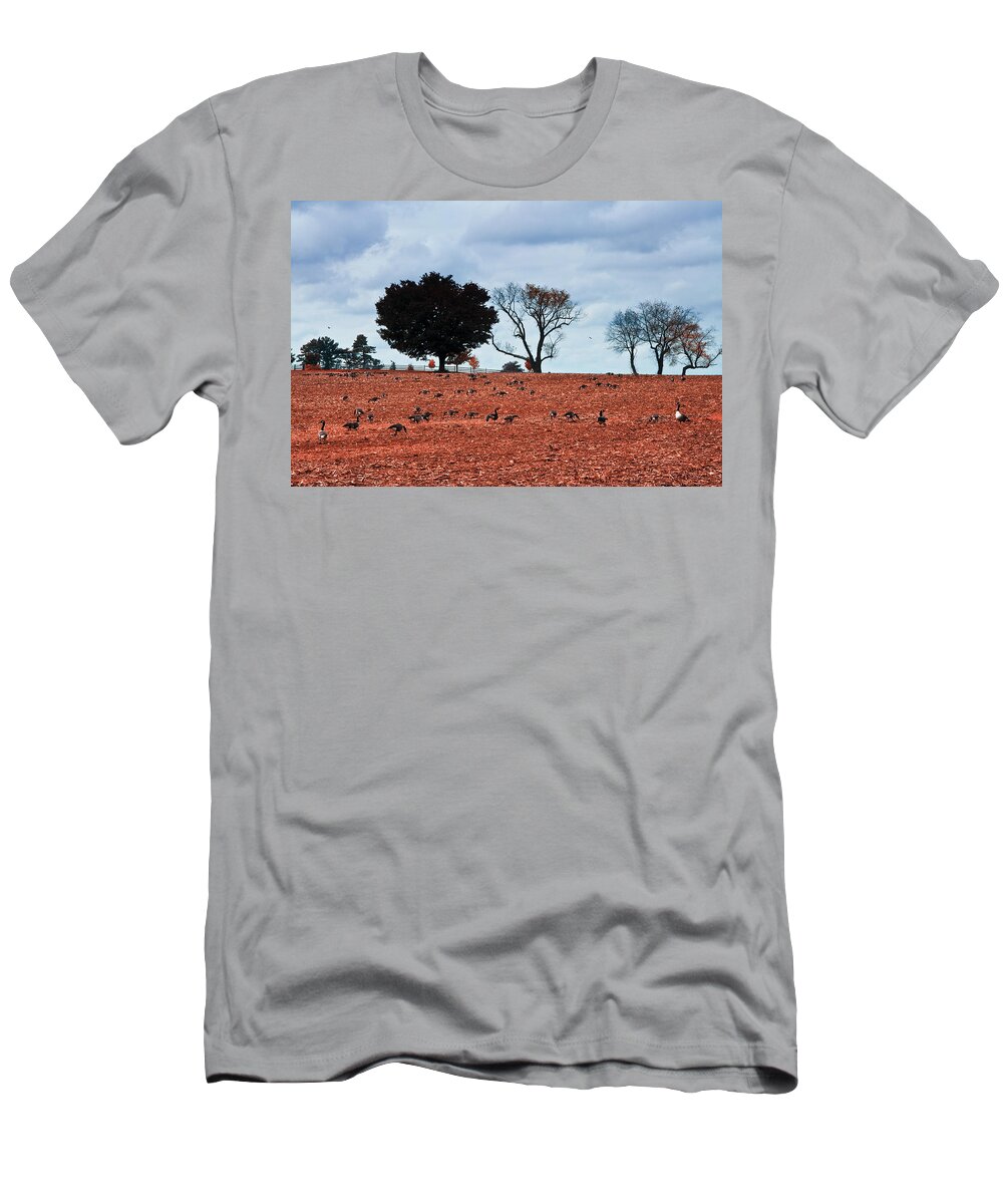 Autumn Geese T-Shirt featuring the photograph Autumn Geese by Bill Cannon