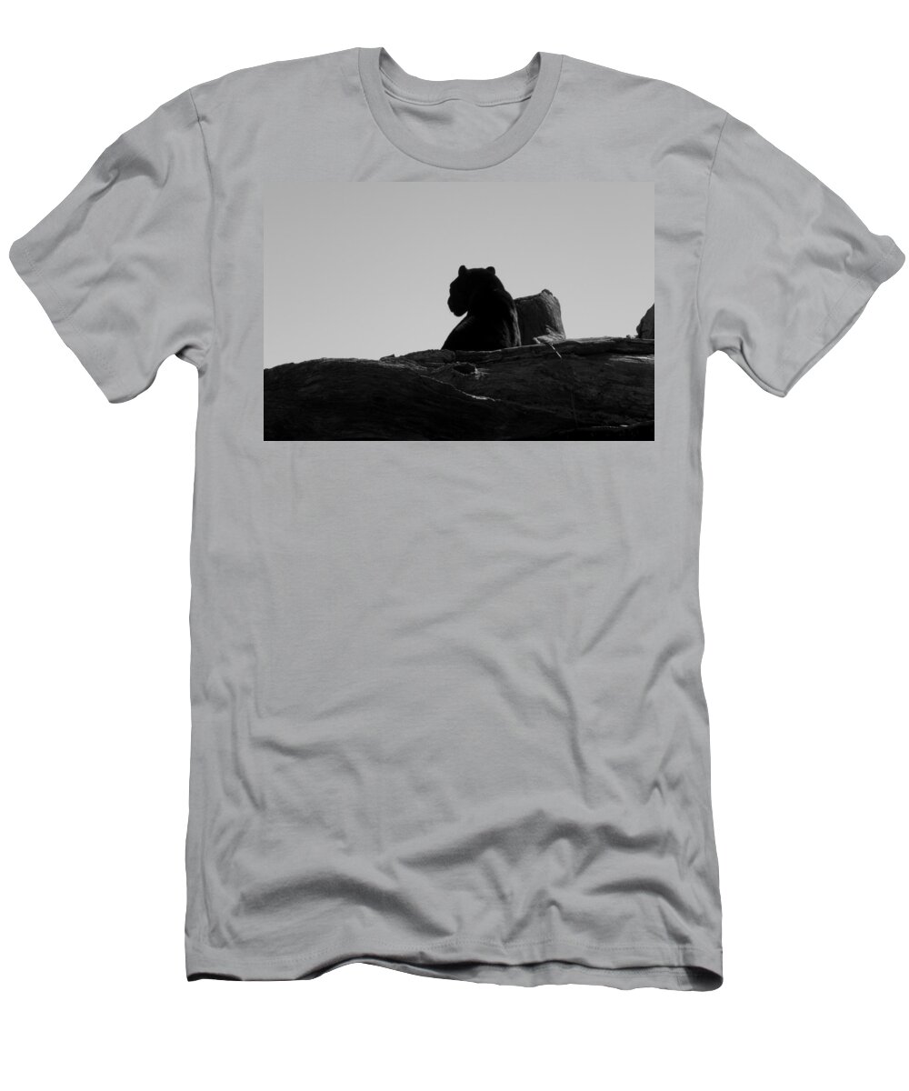 Black T-Shirt featuring the photograph Black Jaguar by Kim Galluzzo Wozniak