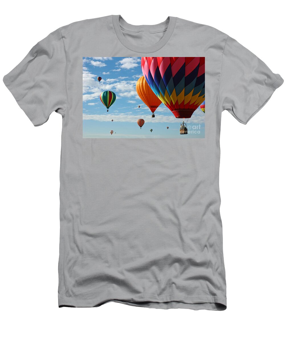 Hot Air Balloons T-Shirt featuring the photograph Busy Times by Vivian Christopher