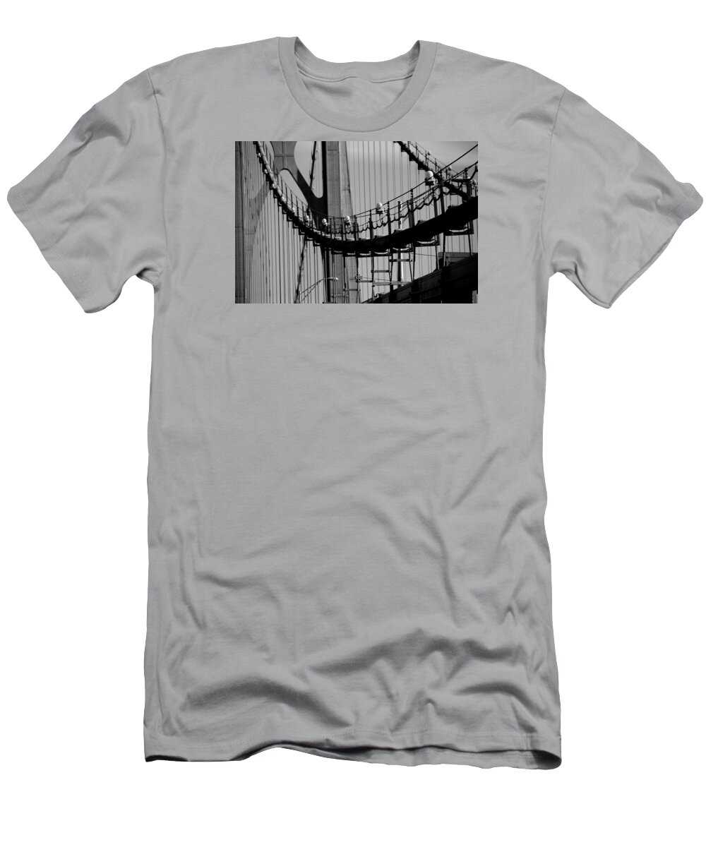 Bridges T-Shirt featuring the photograph Cables by John Schneider