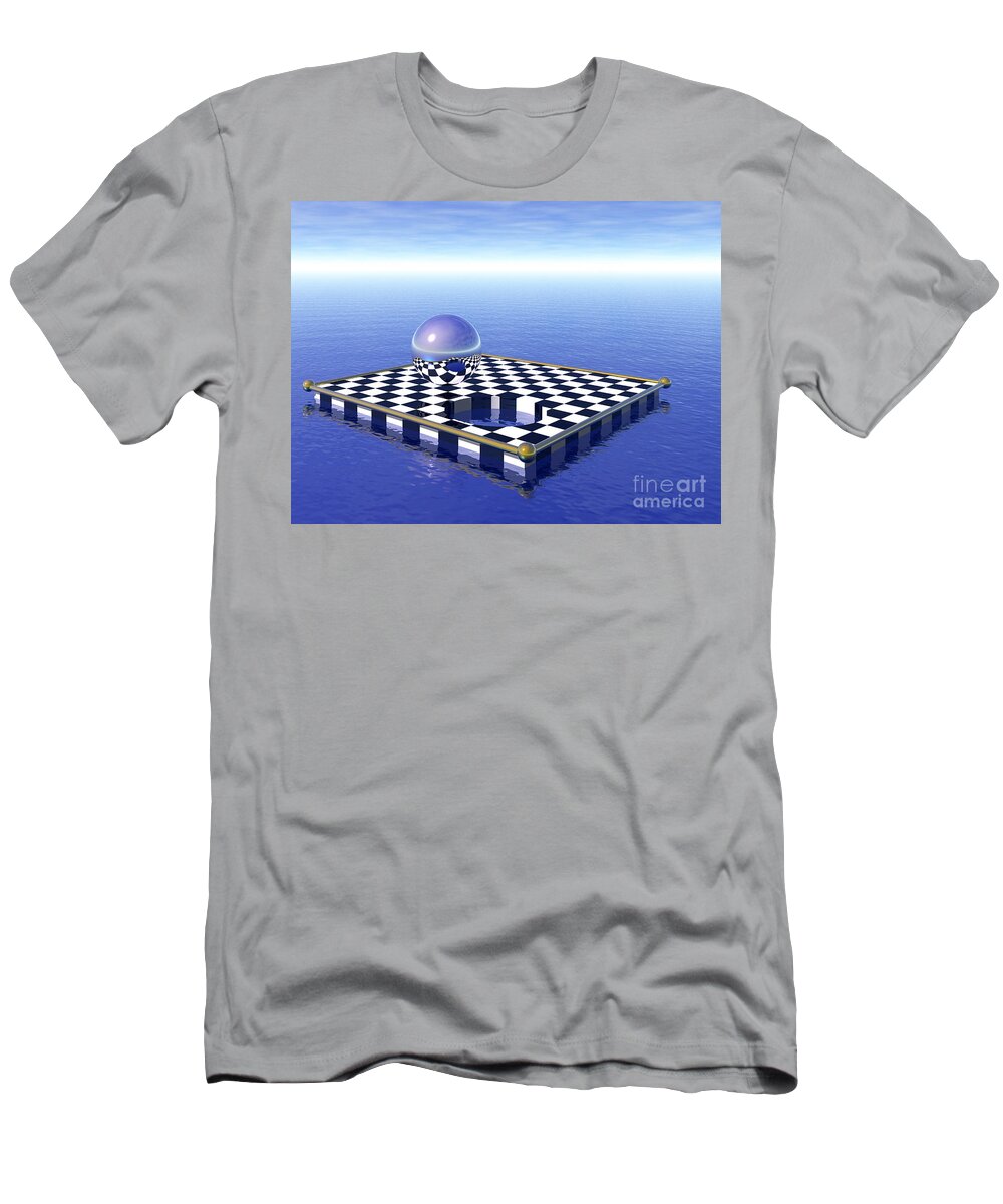Chess T-Shirt featuring the digital art Chessboard by Nicholas Burningham