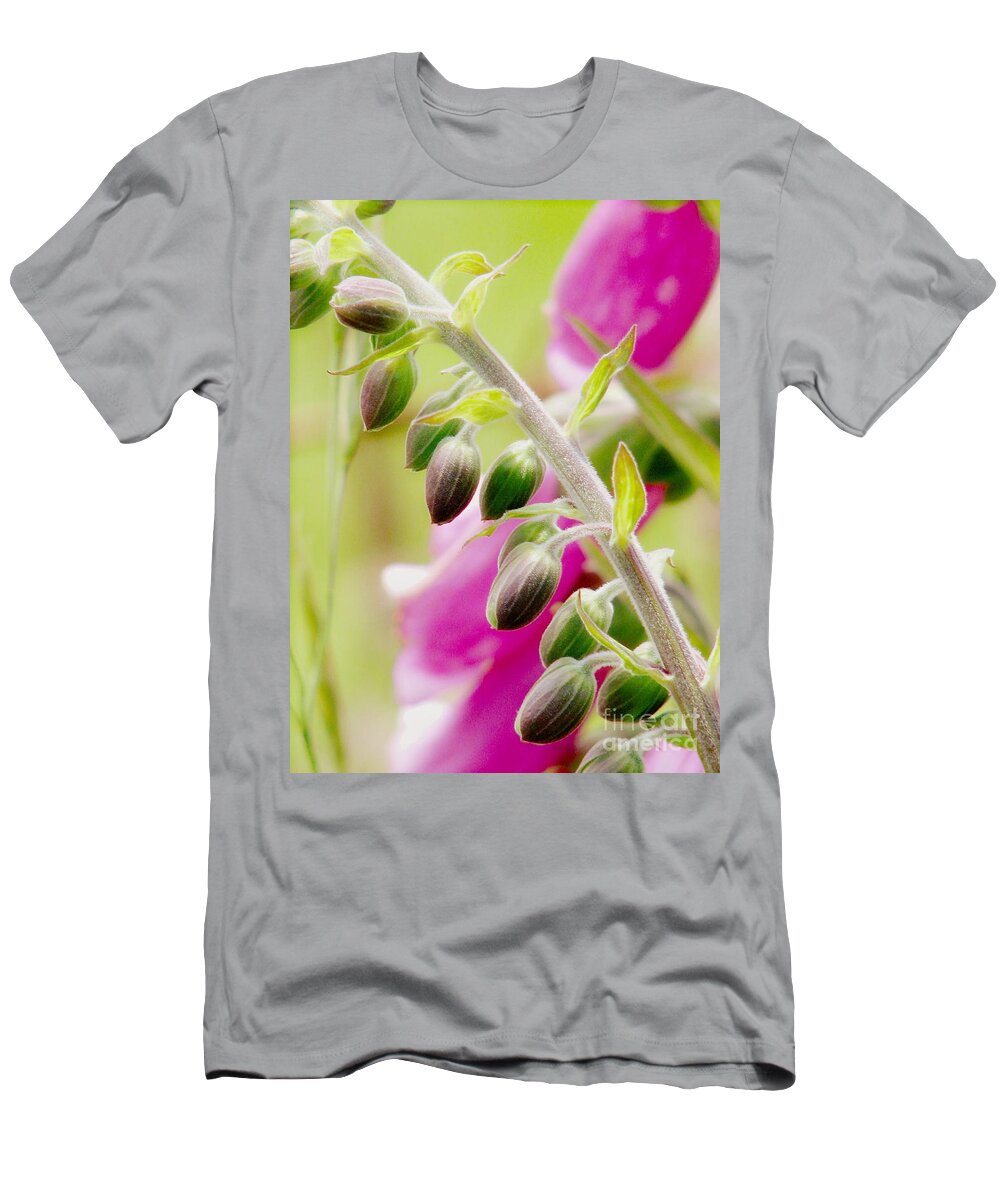 Foxglove T-Shirt featuring the photograph Discussing When To Bloom by Rory Siegel