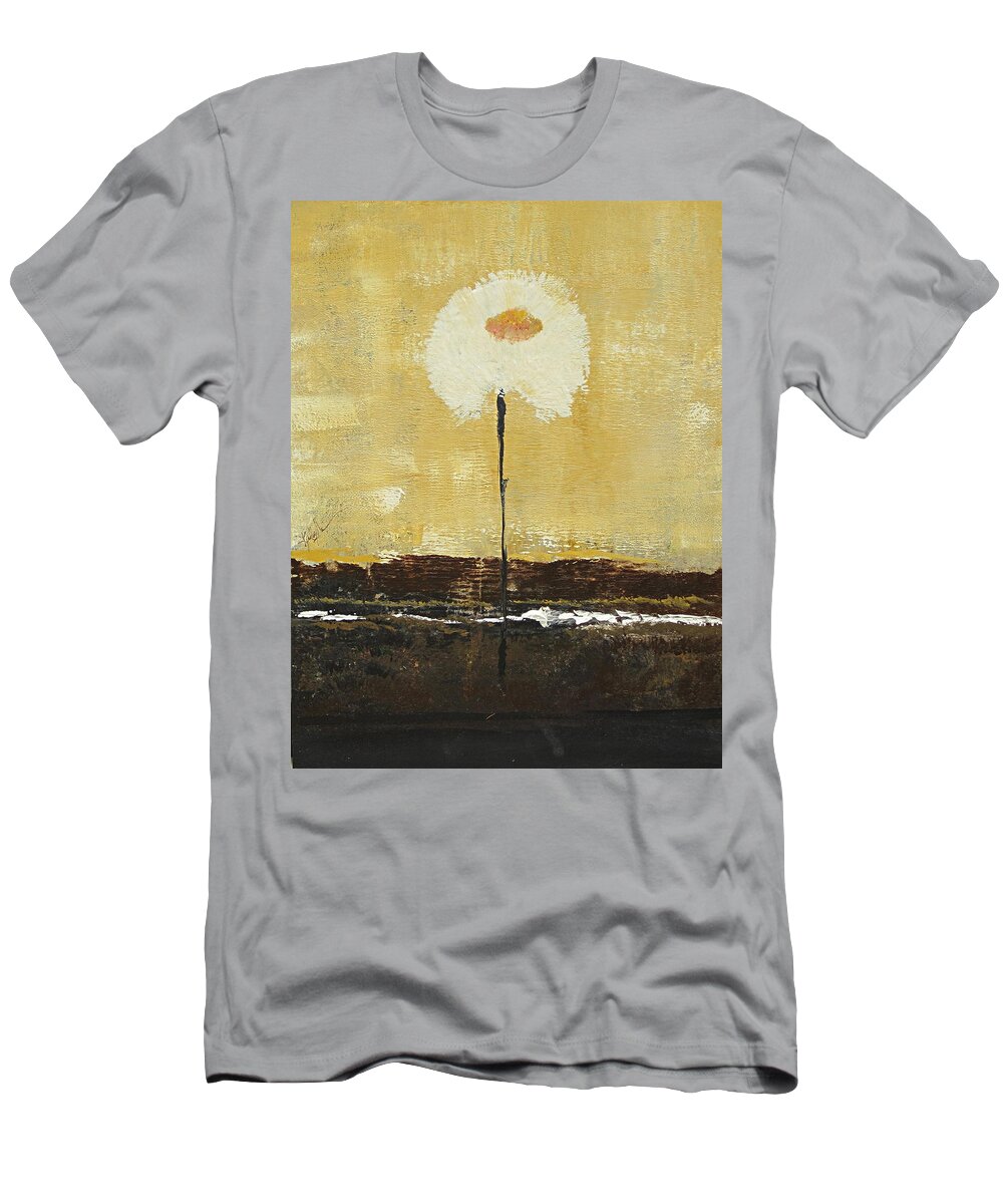 Landscape T-Shirt featuring the painting Fluff in White by Kathy Sheeran