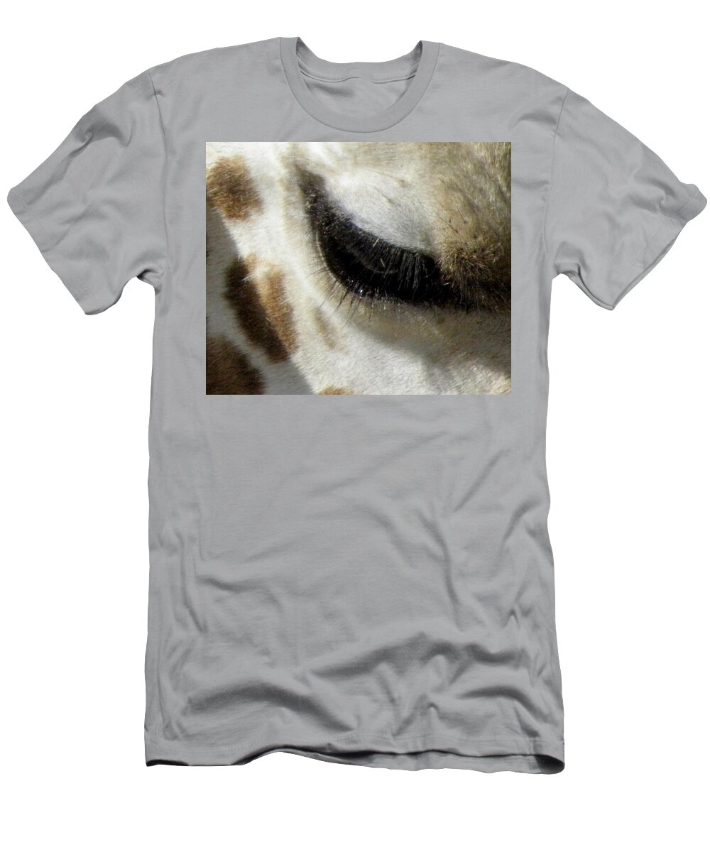 Giraffe T-Shirt featuring the photograph Gentle Eye by Kim Galluzzo