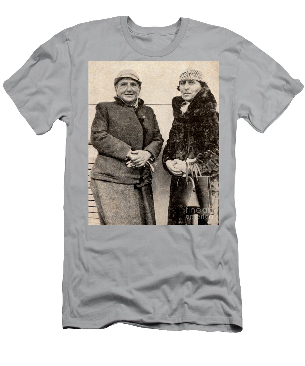 History T-Shirt featuring the photograph Gertrude Stein And Alice B. Toklas by Photo Researchers