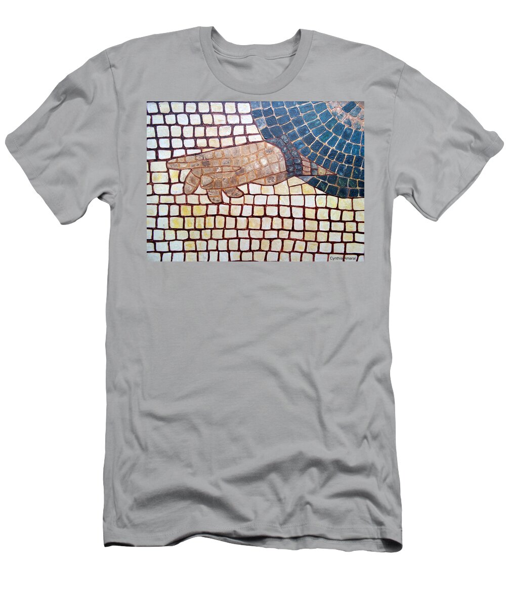 God T-Shirt featuring the painting Hand of God by Cynthia Amaral