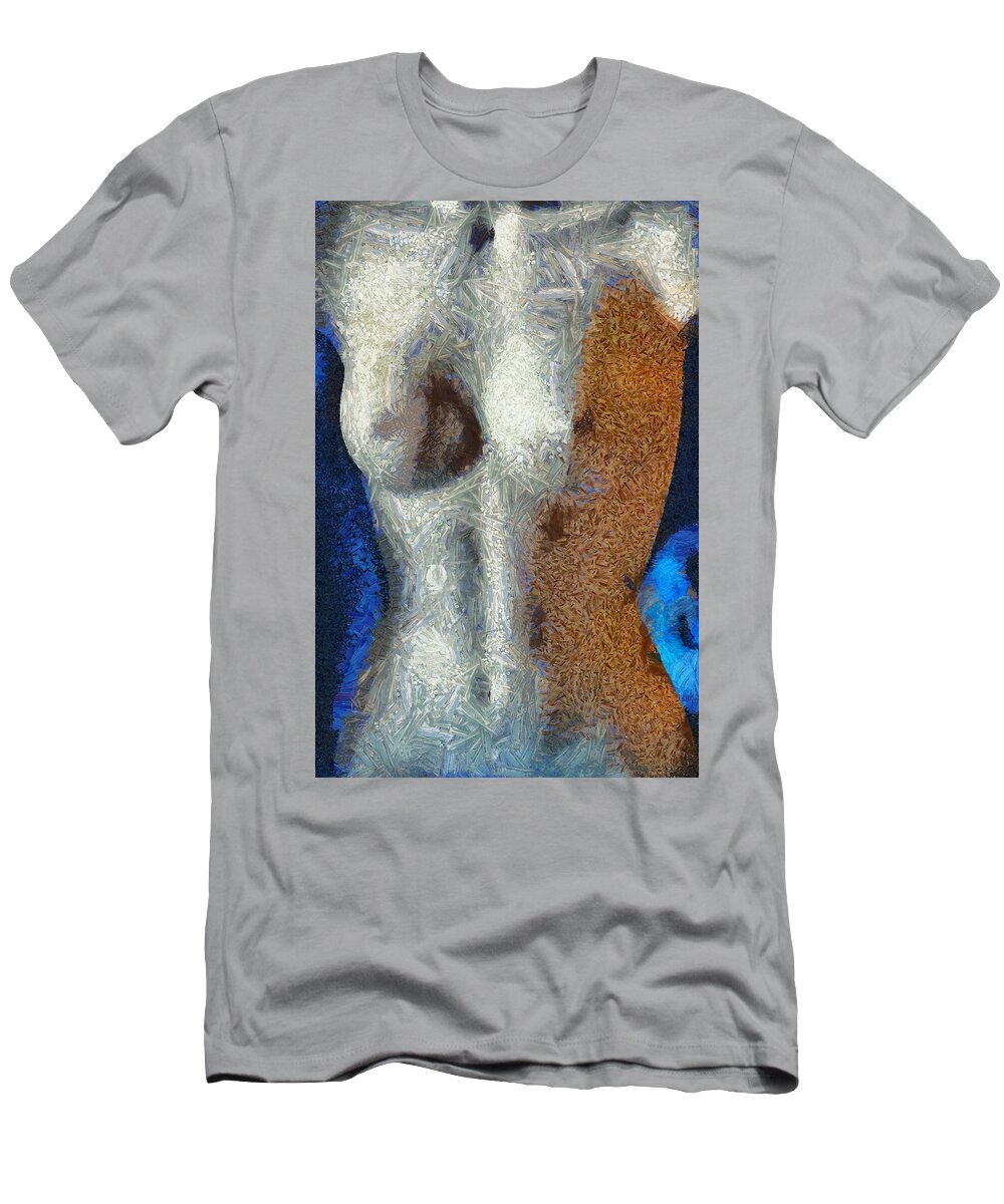 Female T-Shirt featuring the mixed media Her Figure 3 by Angelina Tamez