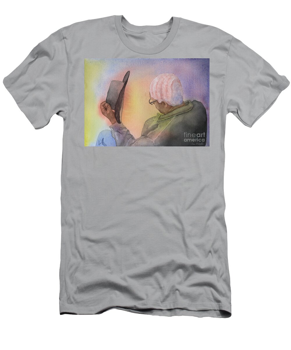 Man T-Shirt featuring the painting Hiawatha's Hair by Sari Sauls